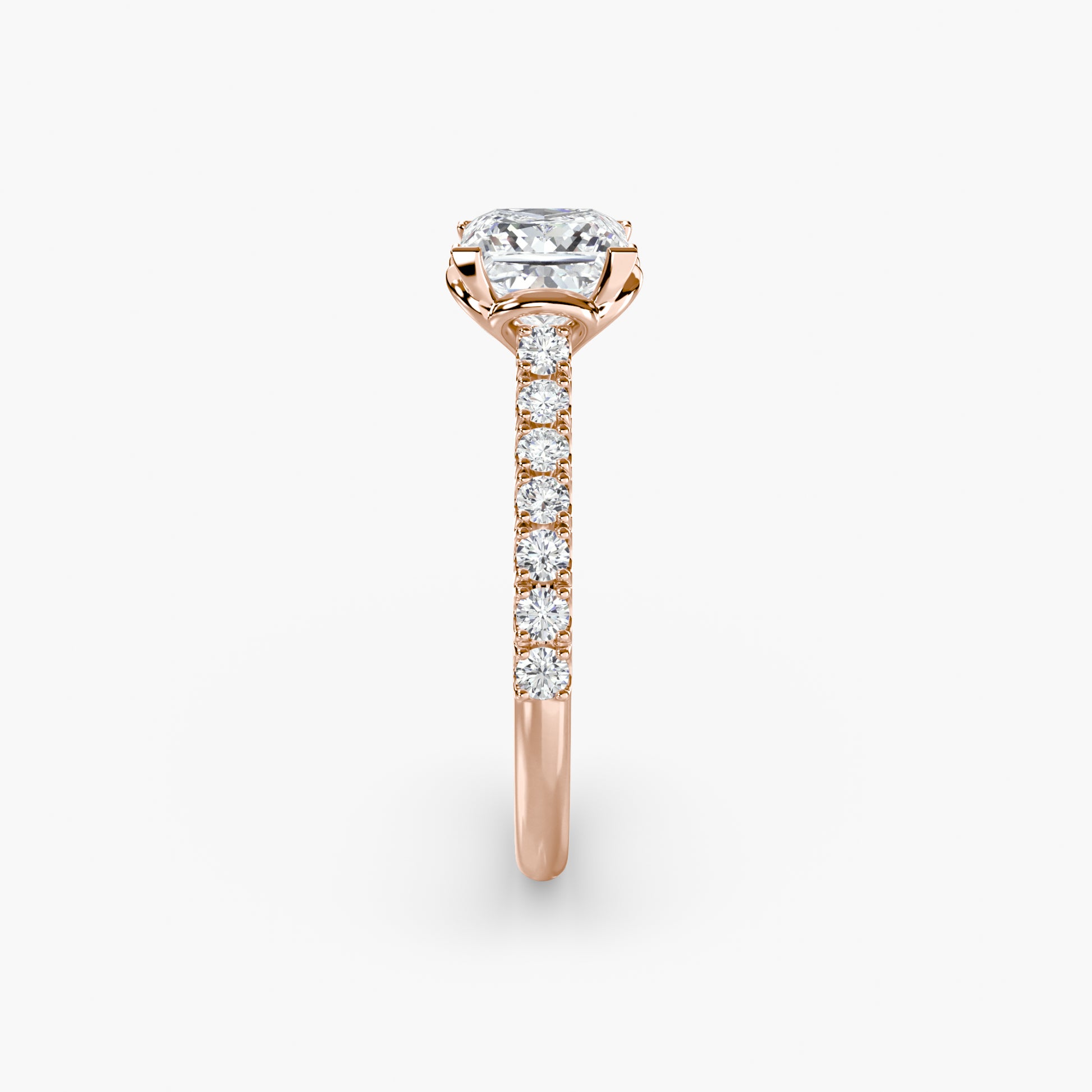Adelina Solitaire Diamond Ring with Side Stones