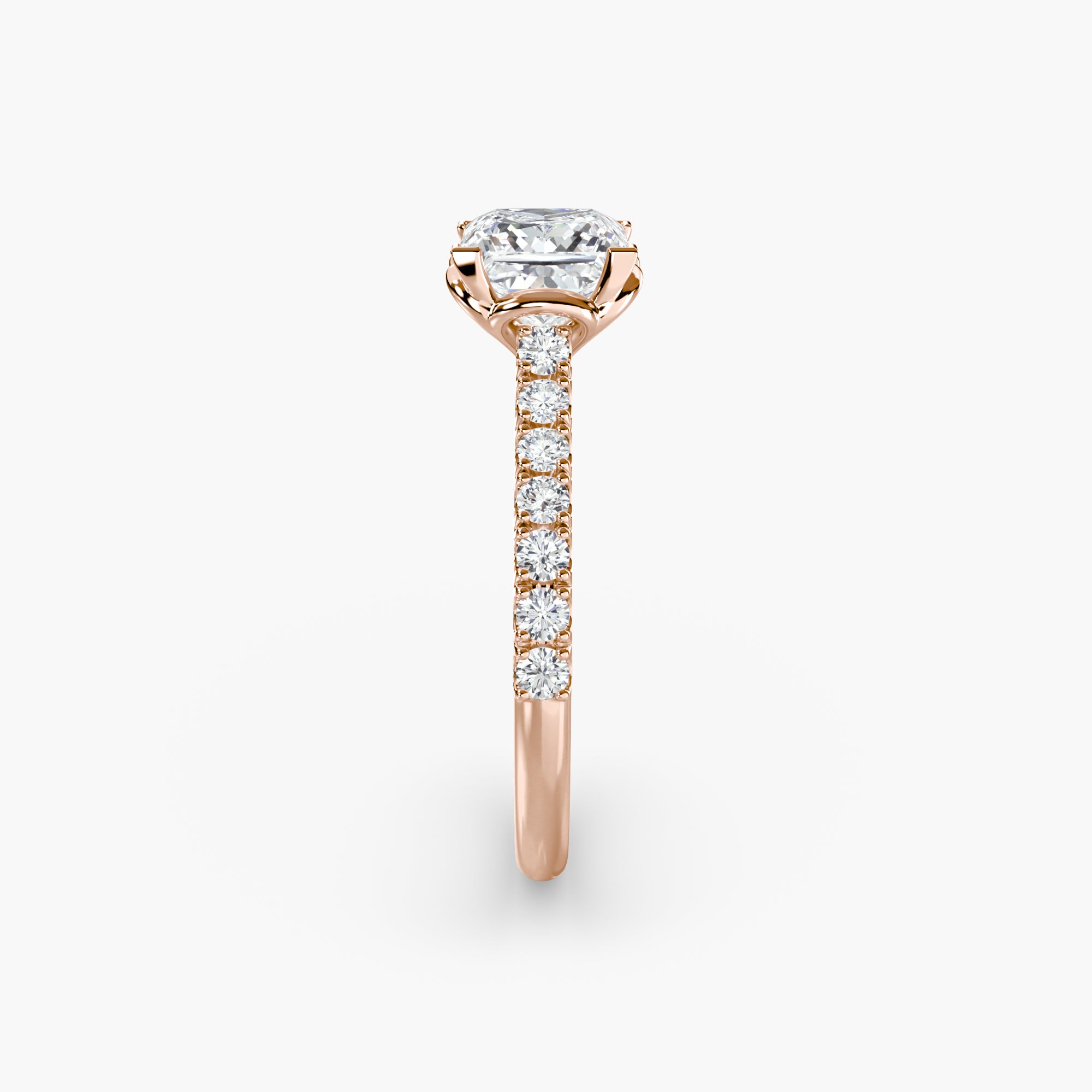 Adelina Solitaire Diamond Ring with Side Stones