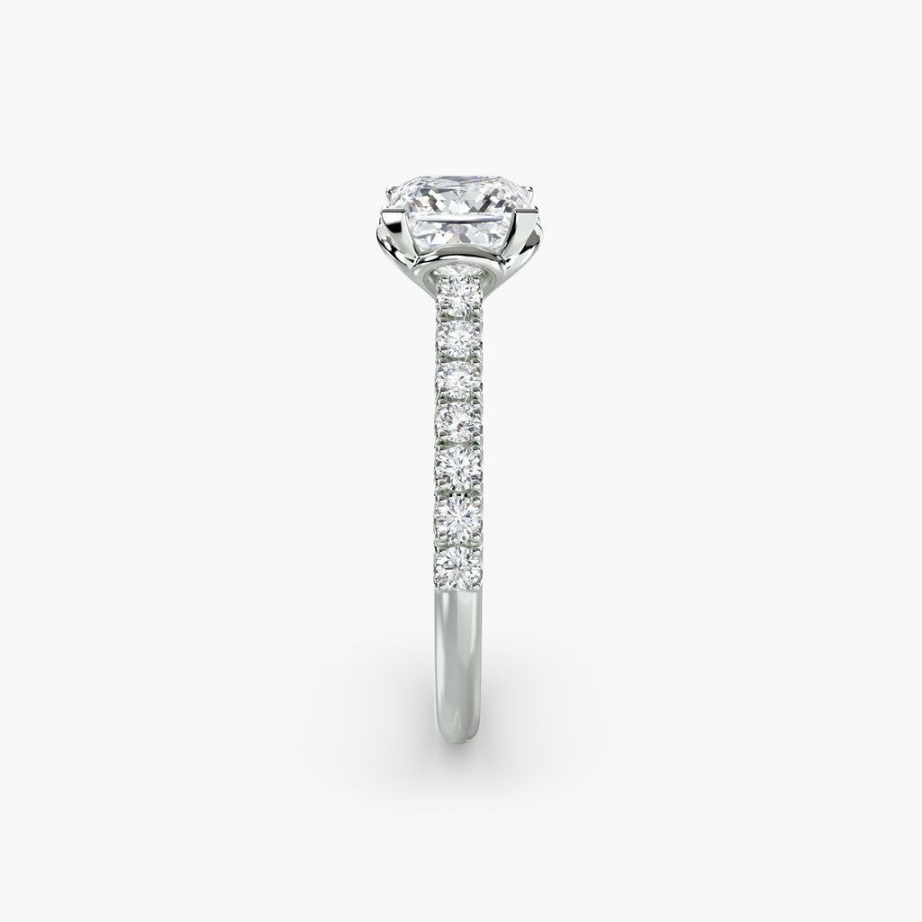 Adelina Solitaire Diamond Ring with Side Stones