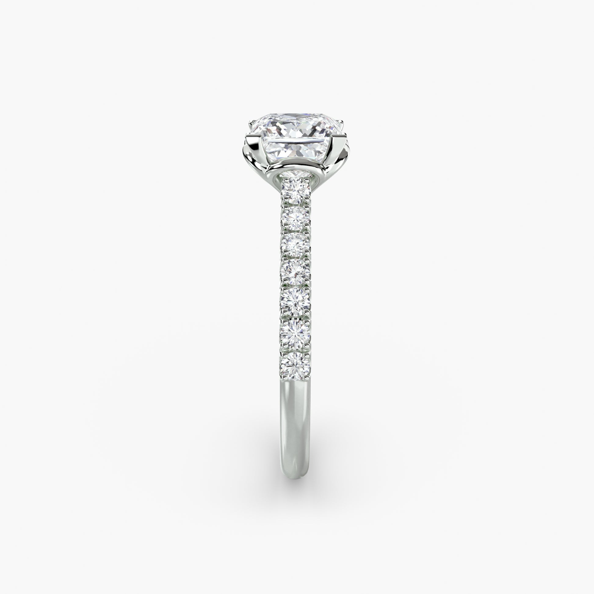 Adelina Solitaire Diamond Ring with Side Stones