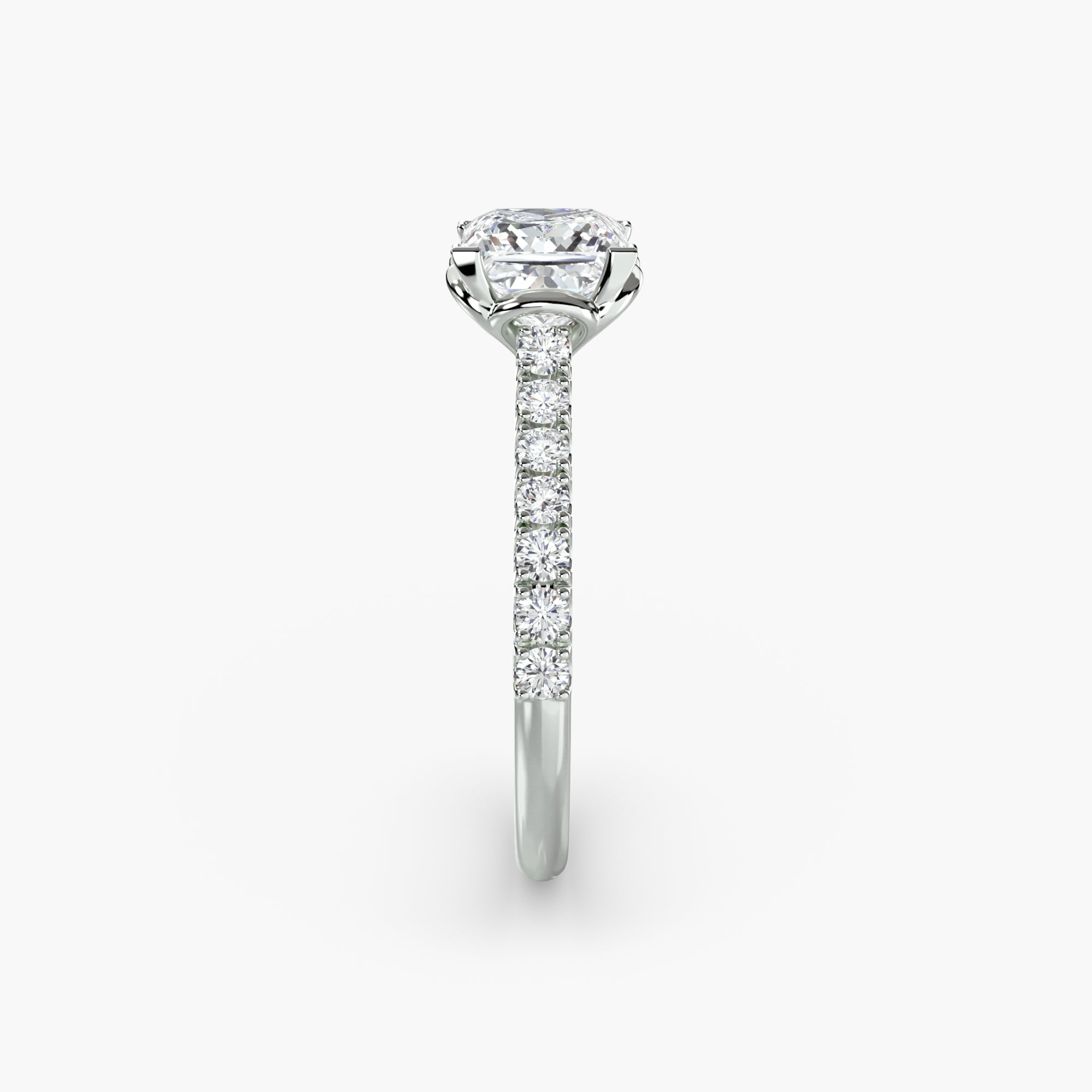 Adelina Solitaire Diamond Ring with Side Stones
