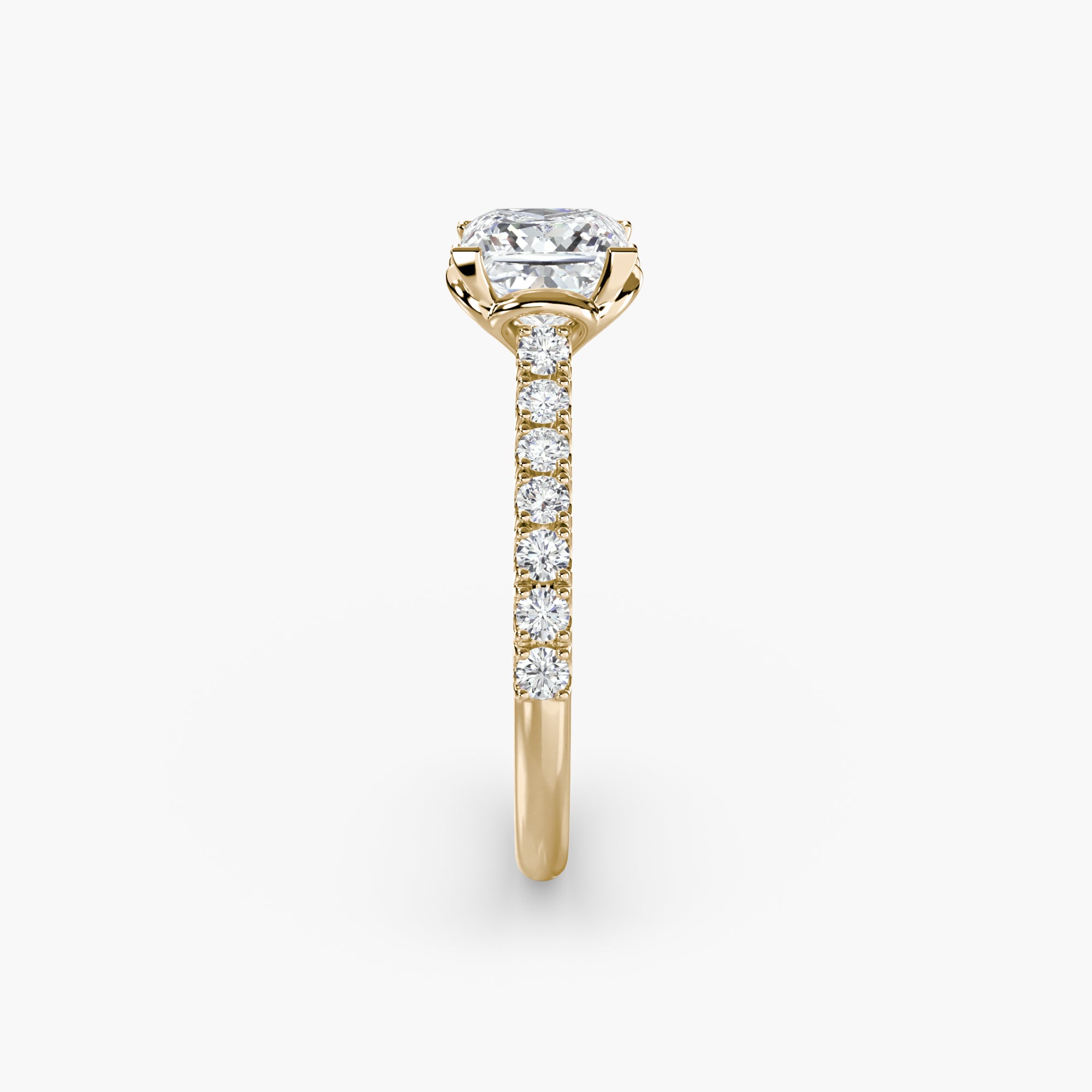 Adelina Solitaire Diamond Ring with Side Stones