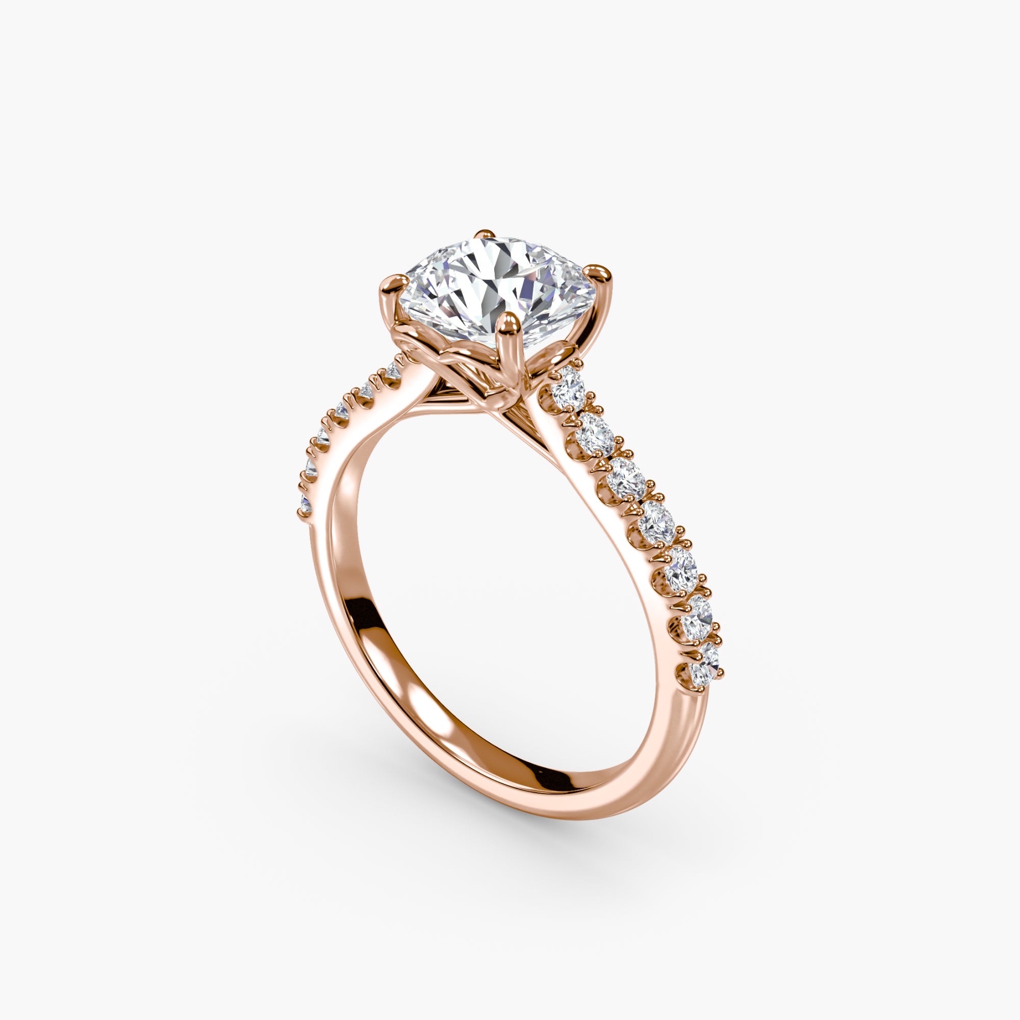 Adelina Solitaire Diamond Ring with Side Stones