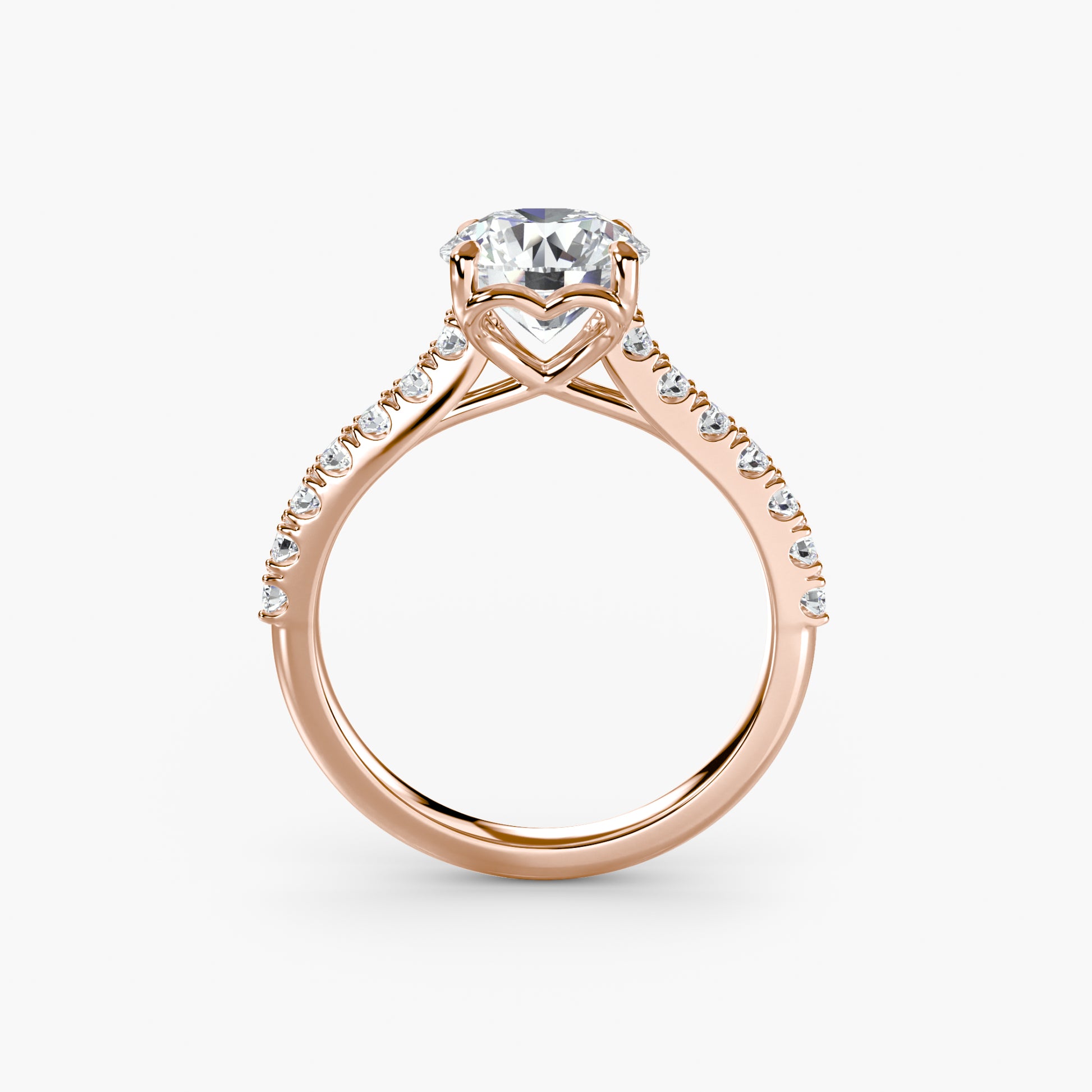 Adelina Solitaire Diamond Ring with Side Stones