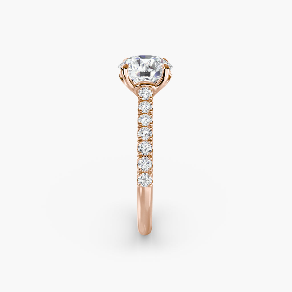 Adelina Solitaire Diamond Ring with Side Stones