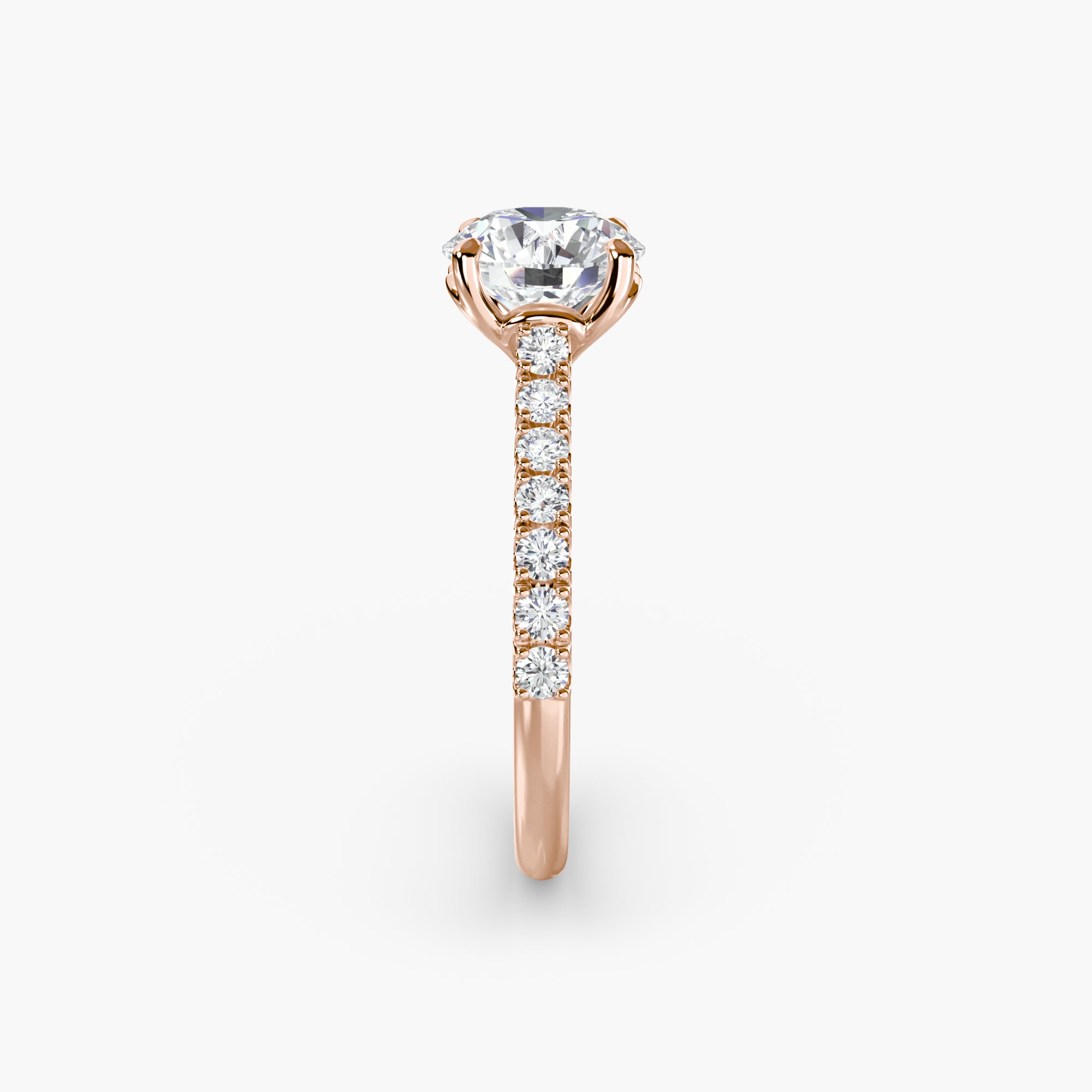 Adelina Solitaire Diamond Ring with Side Stones