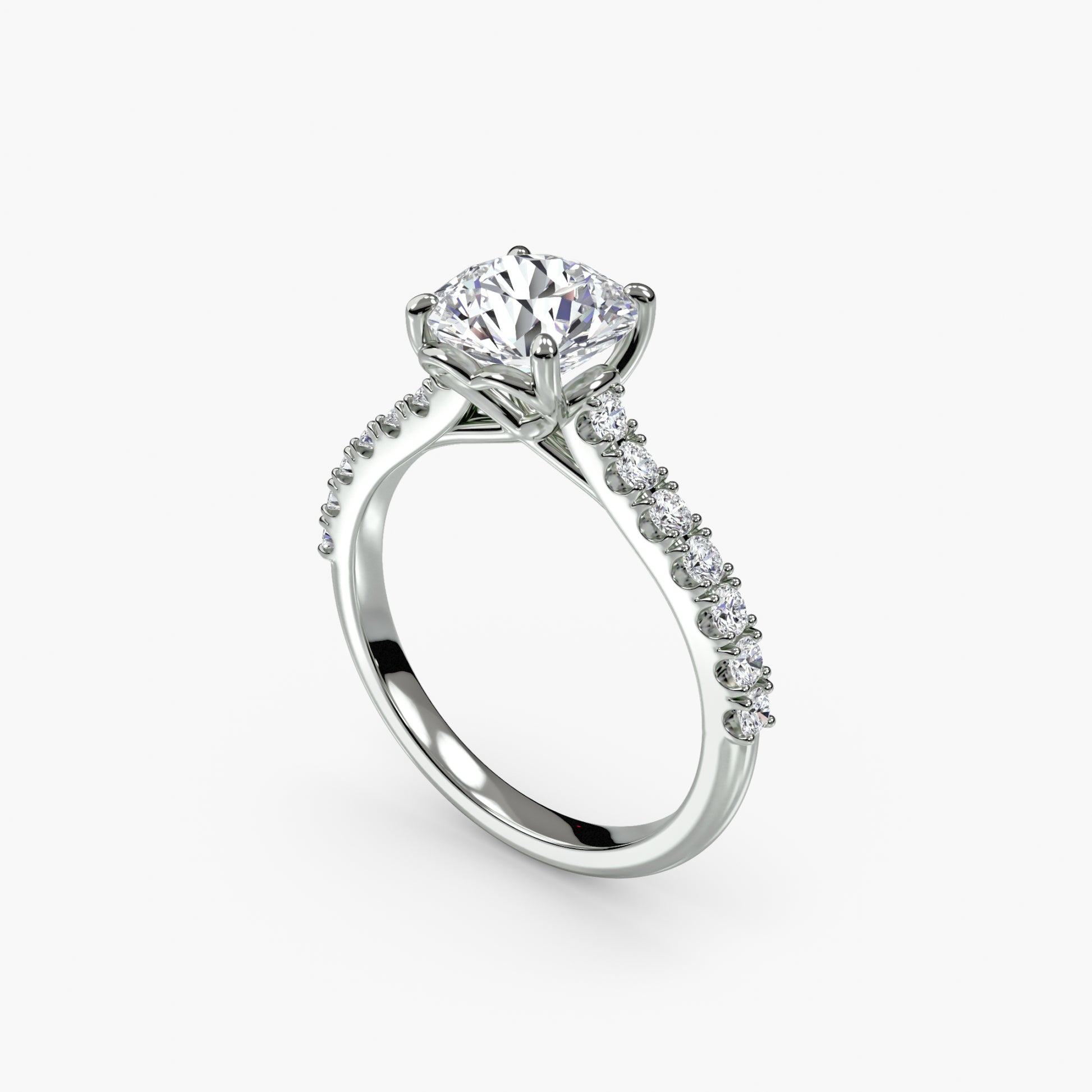 Adelina Solitaire Diamond Ring with Side Stones