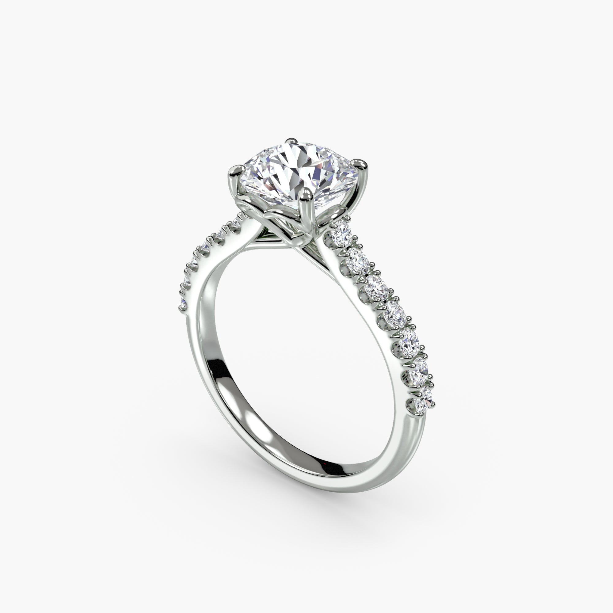 Adelina Solitaire Diamond Ring with Side Stones