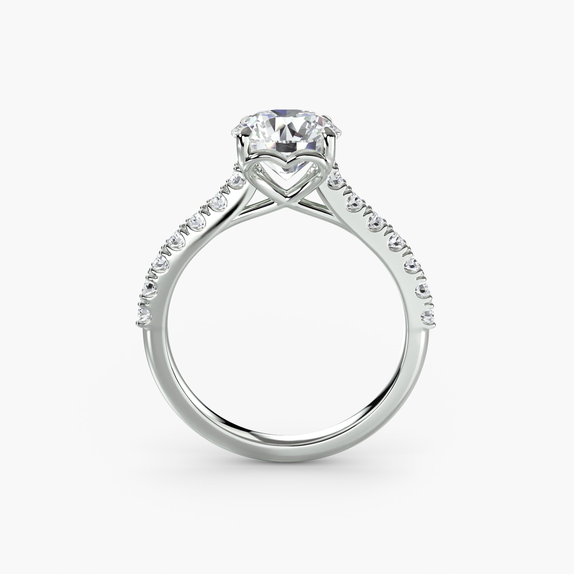 Adelina Solitaire Diamond Ring with Side Stones