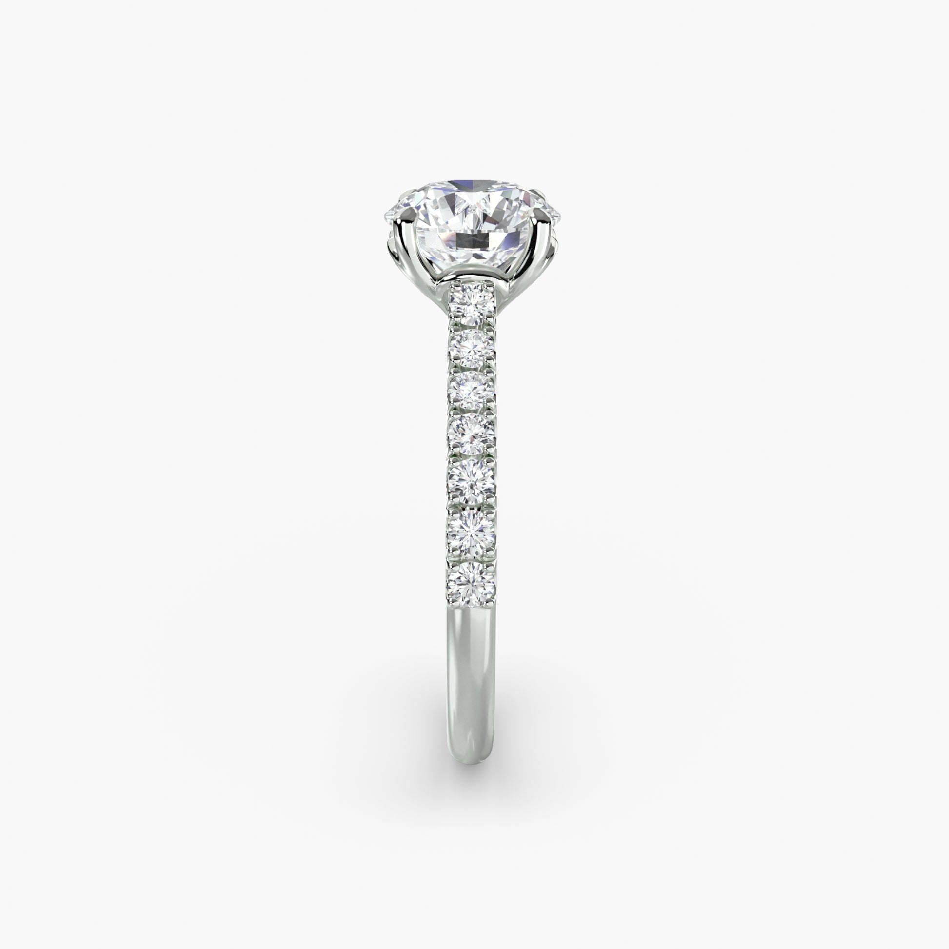 Adelina Solitaire Diamond Ring with Side Stones