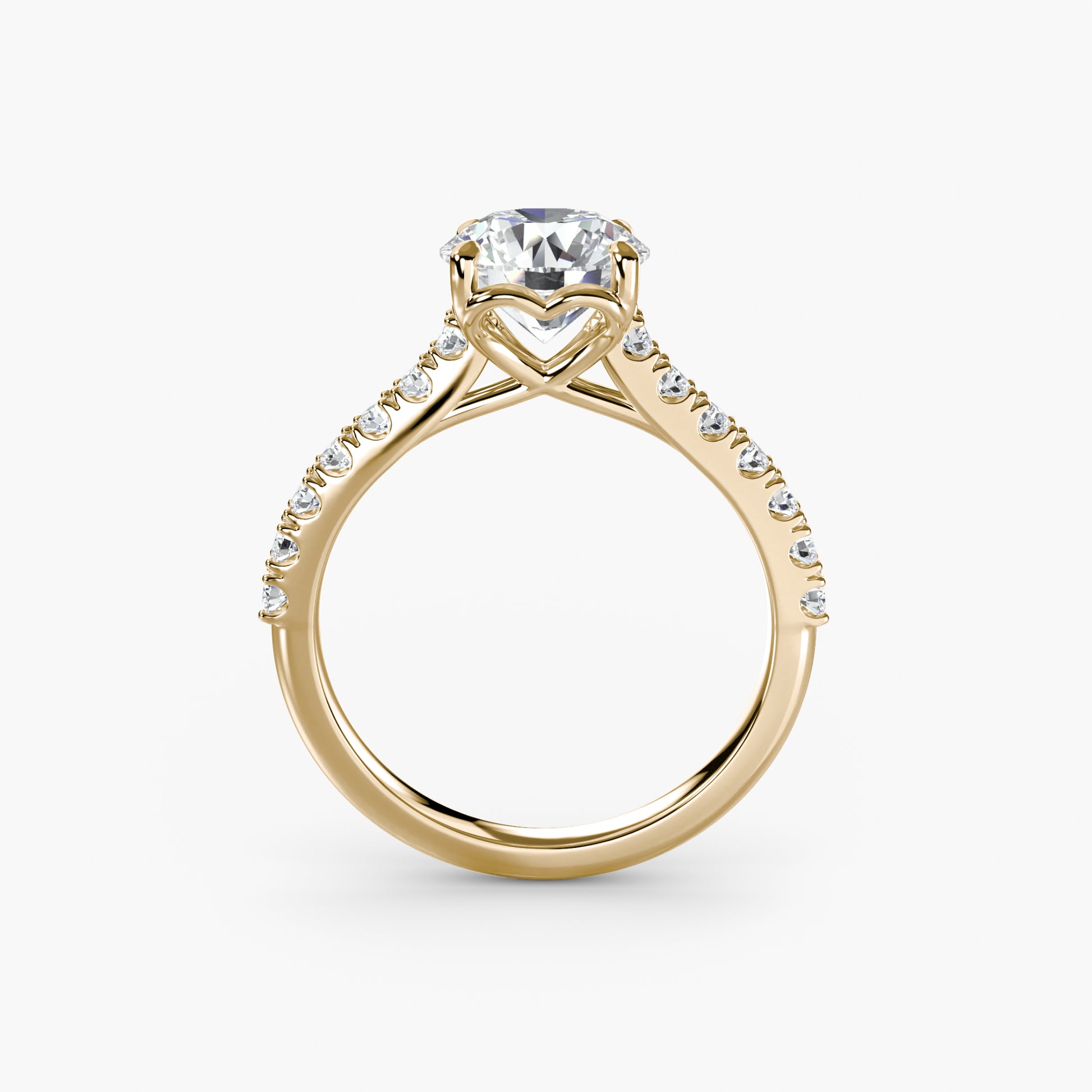 Adelina Solitaire Diamond Ring with Side Stones