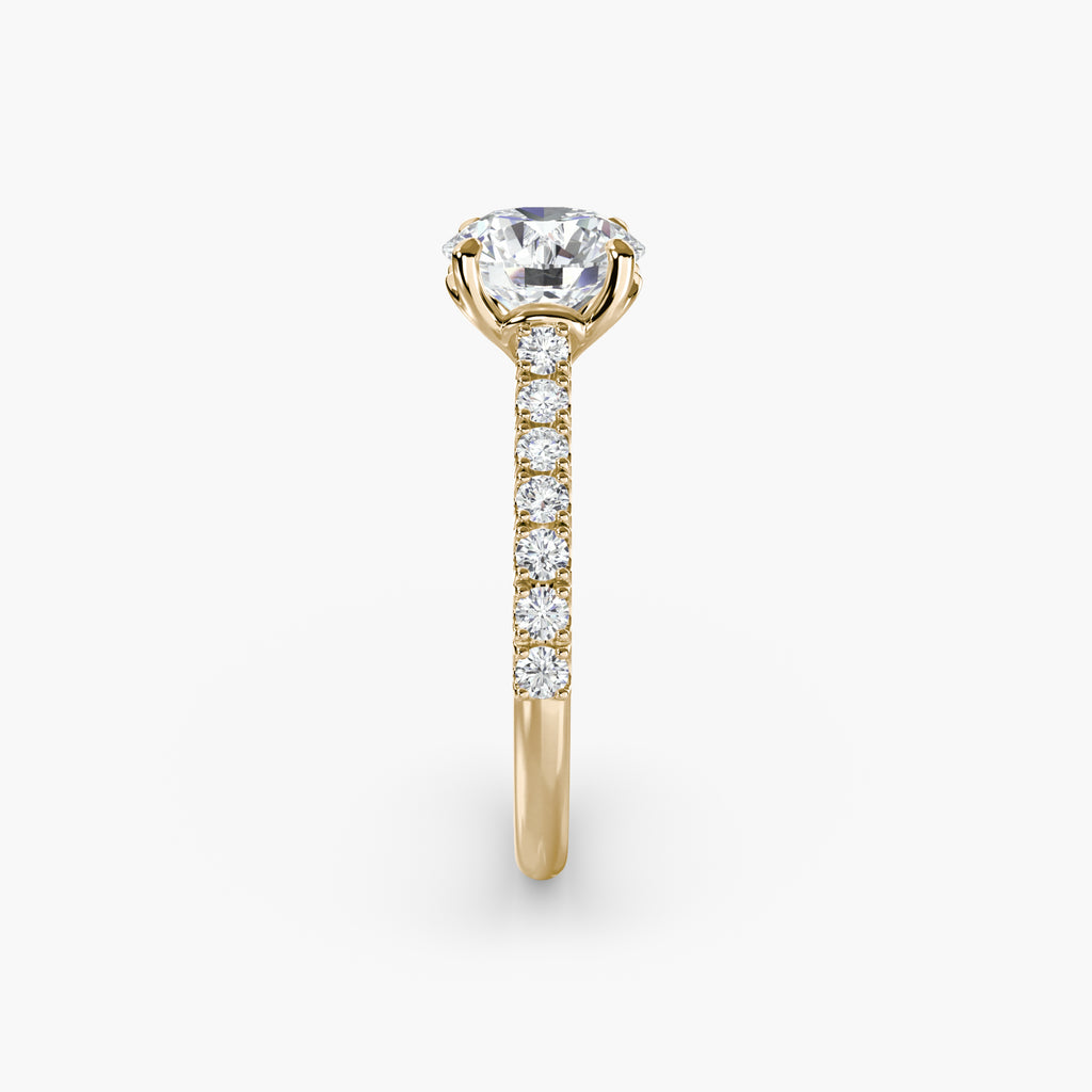 Adelina Solitaire Diamond Ring with Side Stones