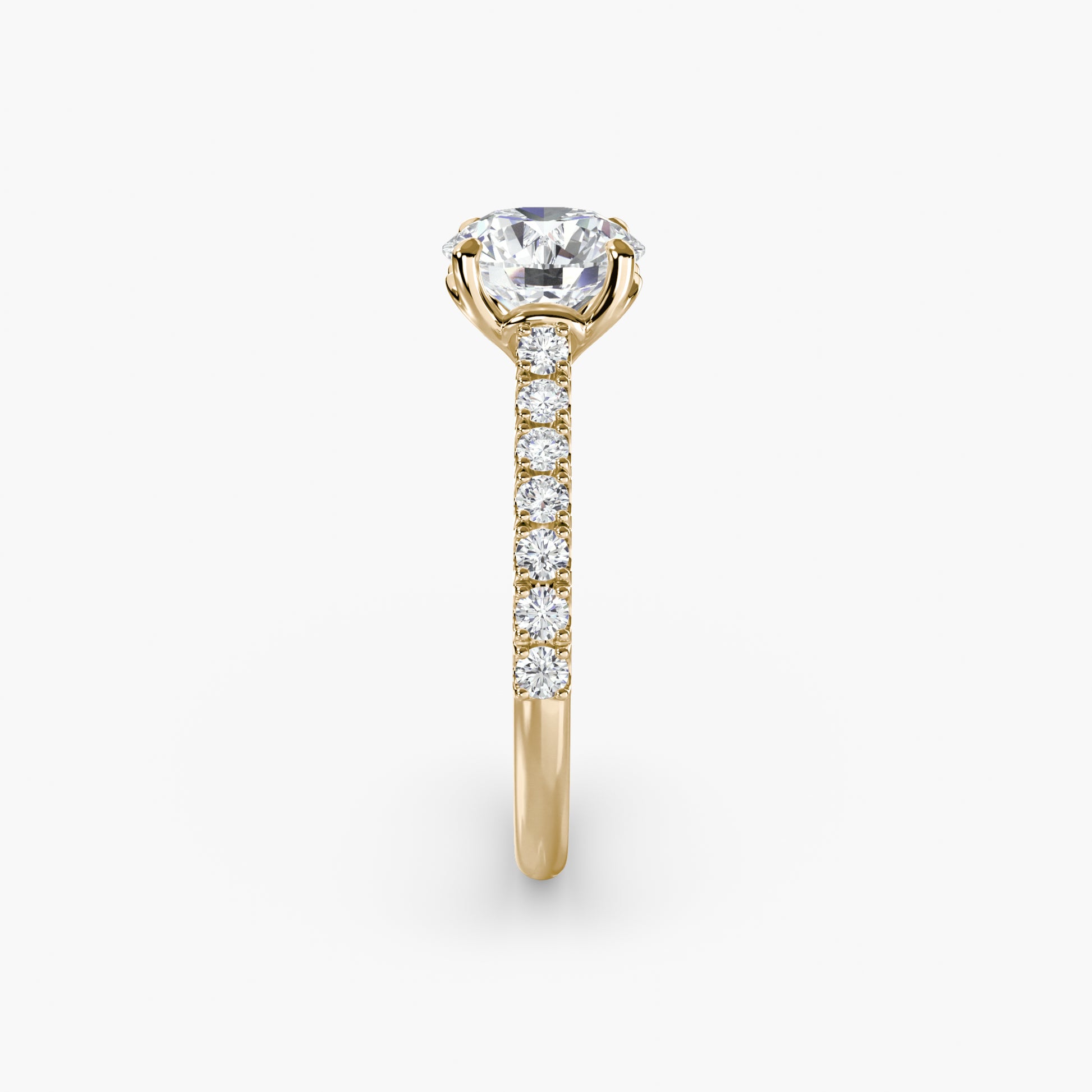 Adelina Solitaire Diamond Ring with Side Stones
