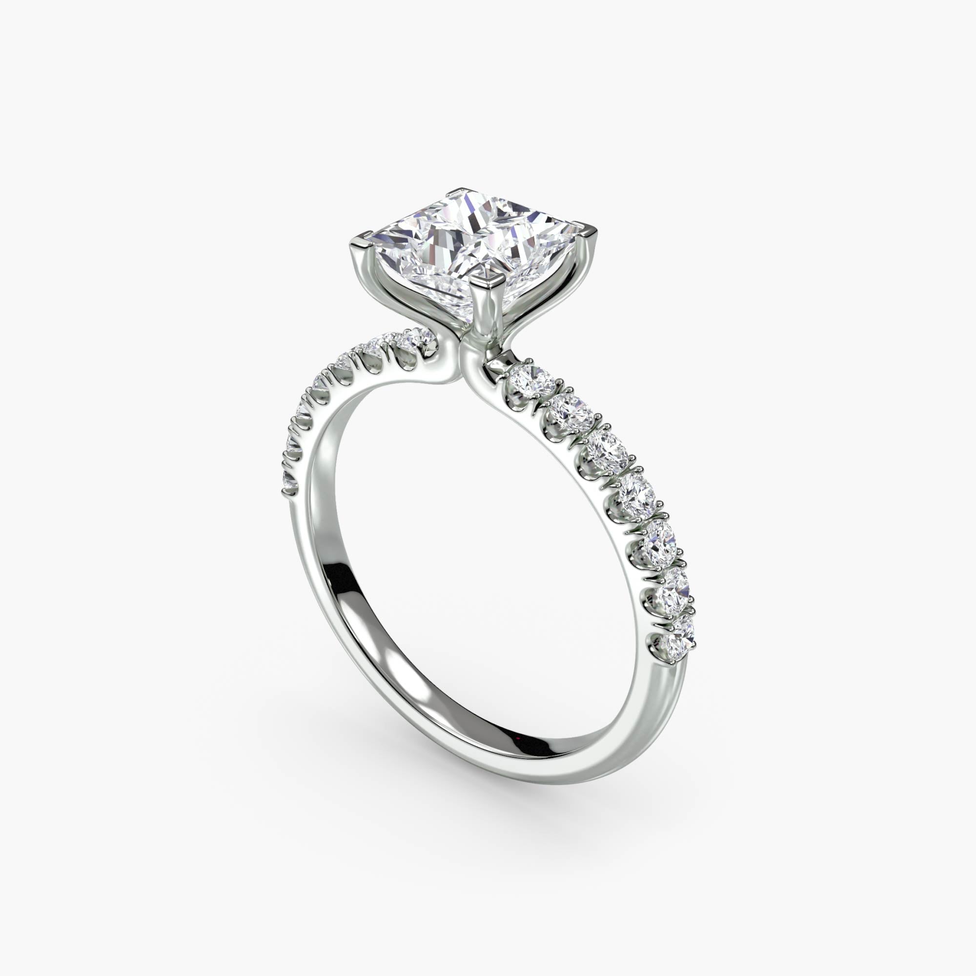 Emilia Solitaire Diamond Ring with Side Stones