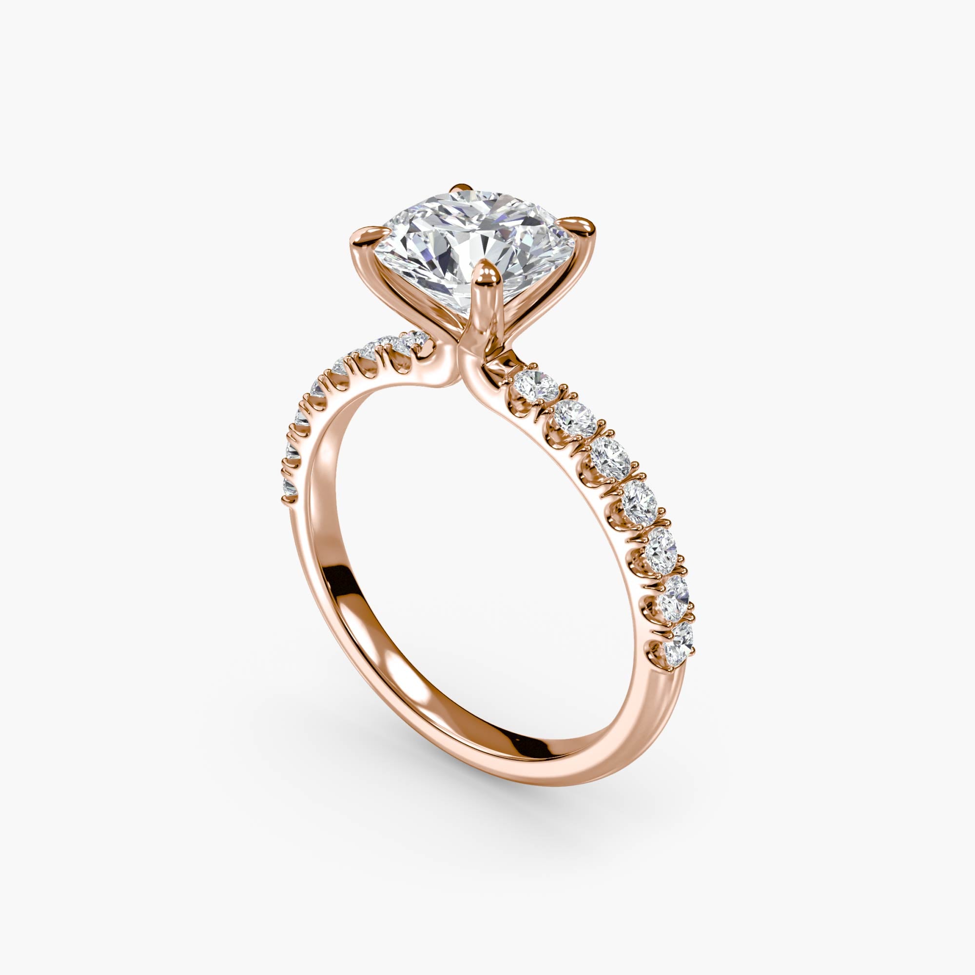Emilia Solitaire Diamond Ring with Side Stones