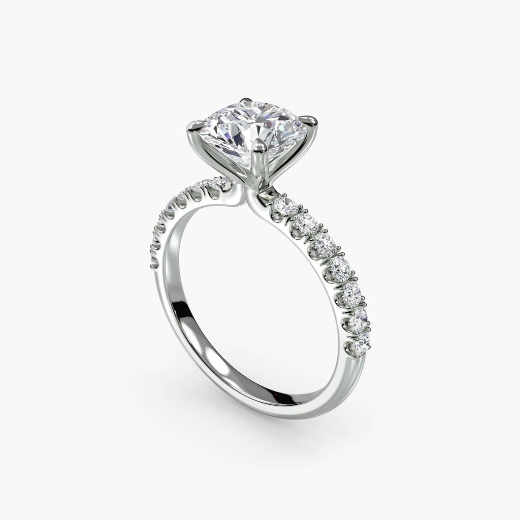 Emilia Solitaire Diamond Ring with Side Stones