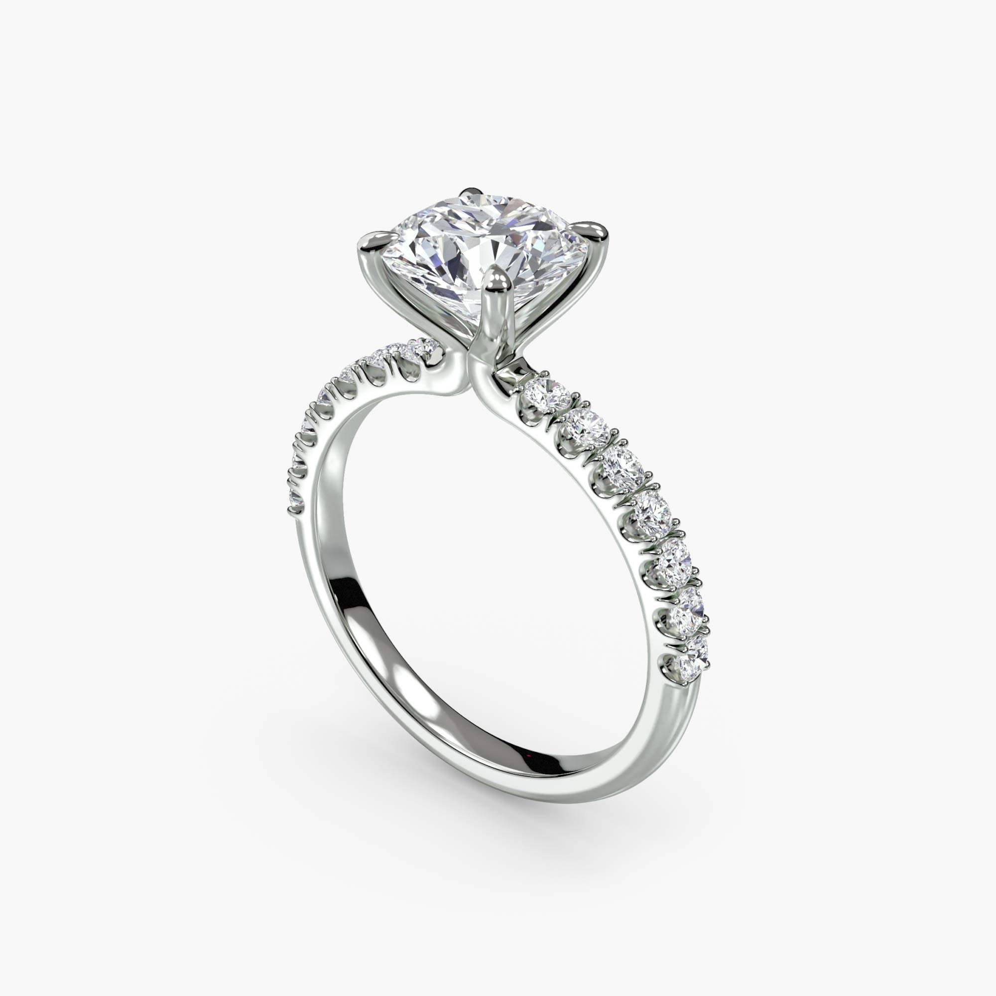 Emilia Solitaire Diamond Ring with Side Stones