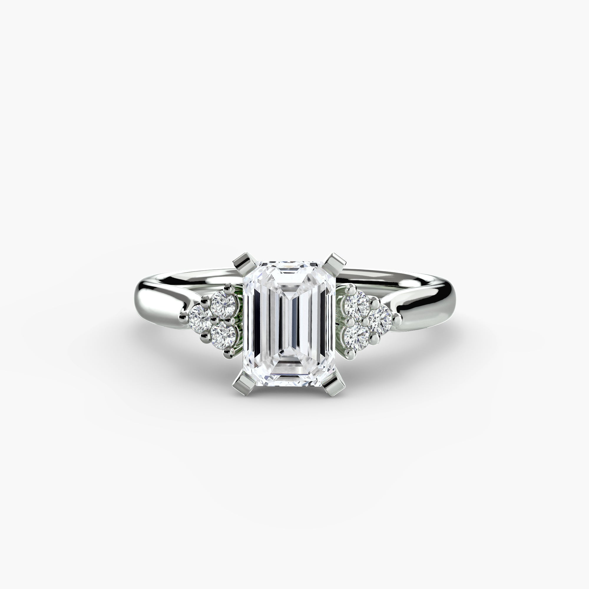 Solitaire with Cluster Shoulders 2