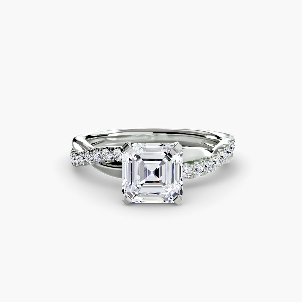 The Emerald cut diamond set band Ring