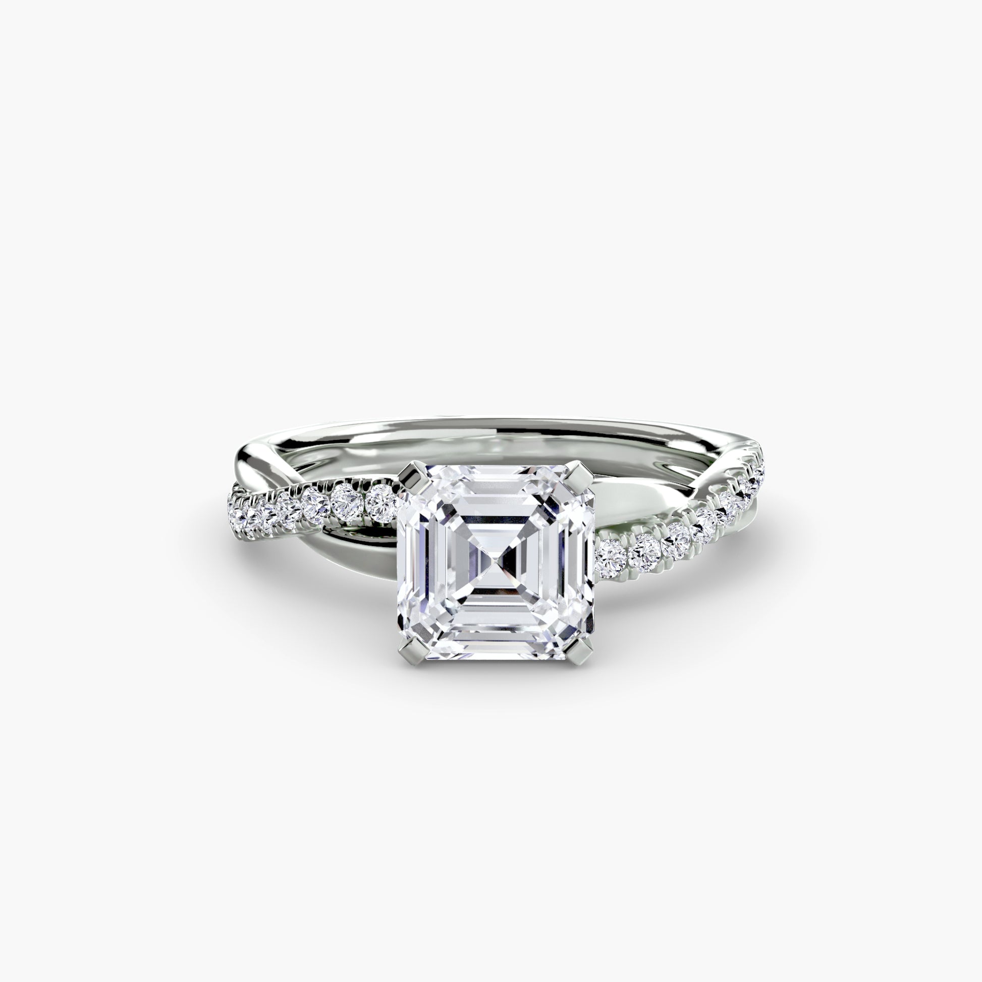 The Emerald cut diamond set band Ring