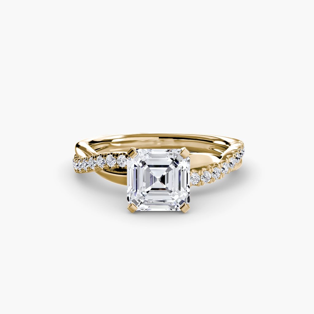 The Emerald cut diamond set band Ring