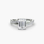 The Emerald cut diamond set band Ring