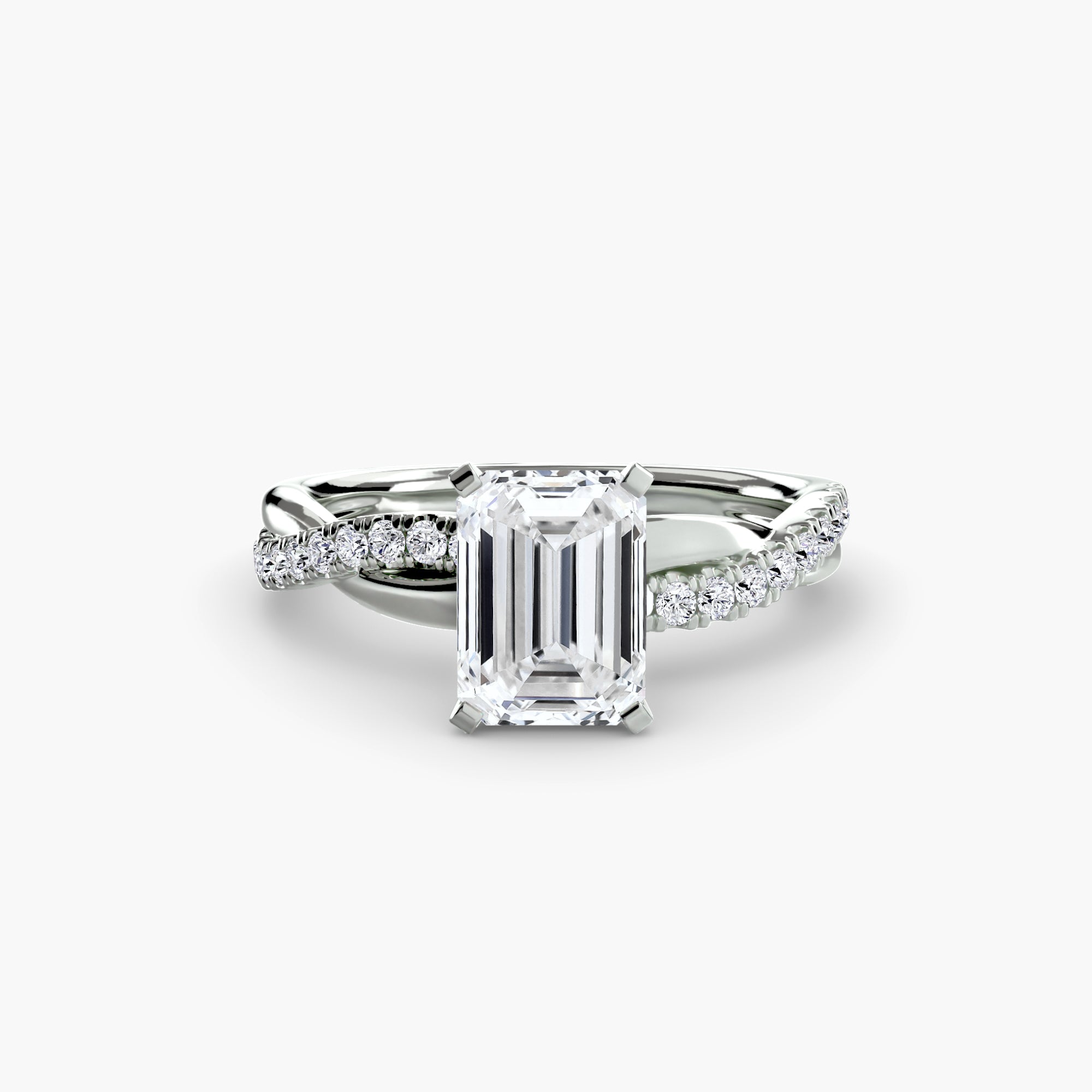 The Emerald cut diamond set band Ring
