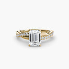 The Emerald cut diamond set band Ring
