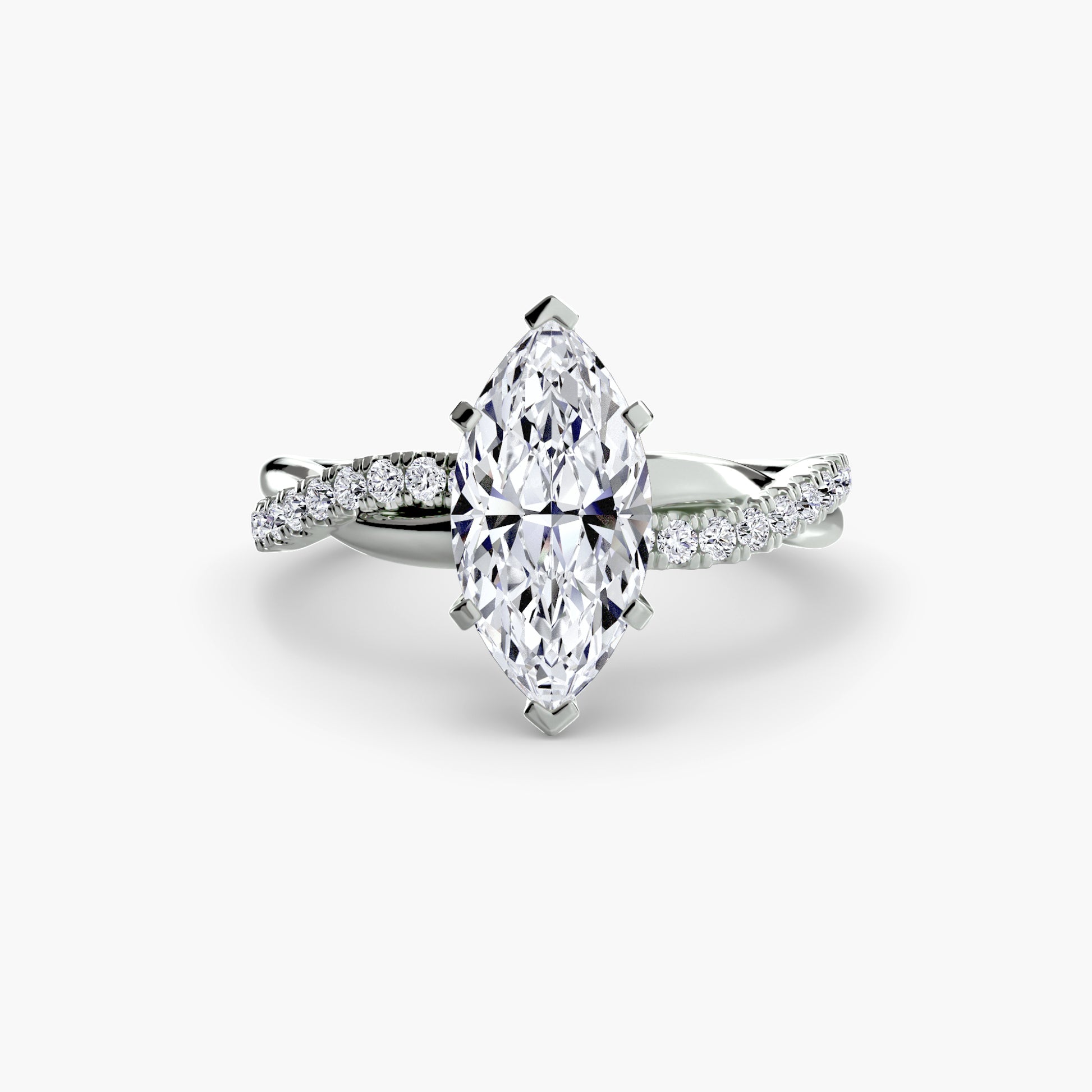 The Emerald cut diamond set band Ring