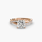 The Emerald cut diamond set band Ring
