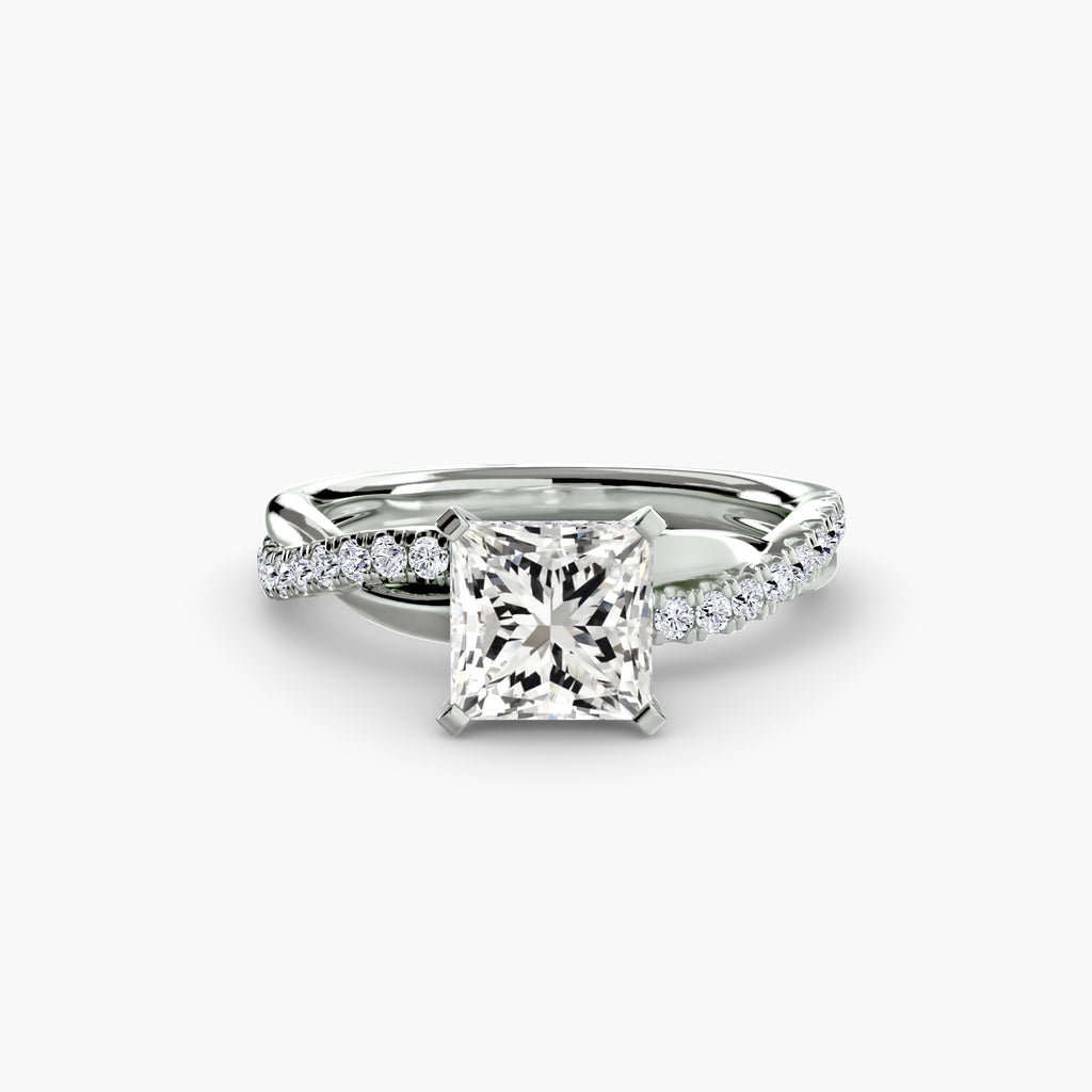 The Emerald cut diamond set band Ring