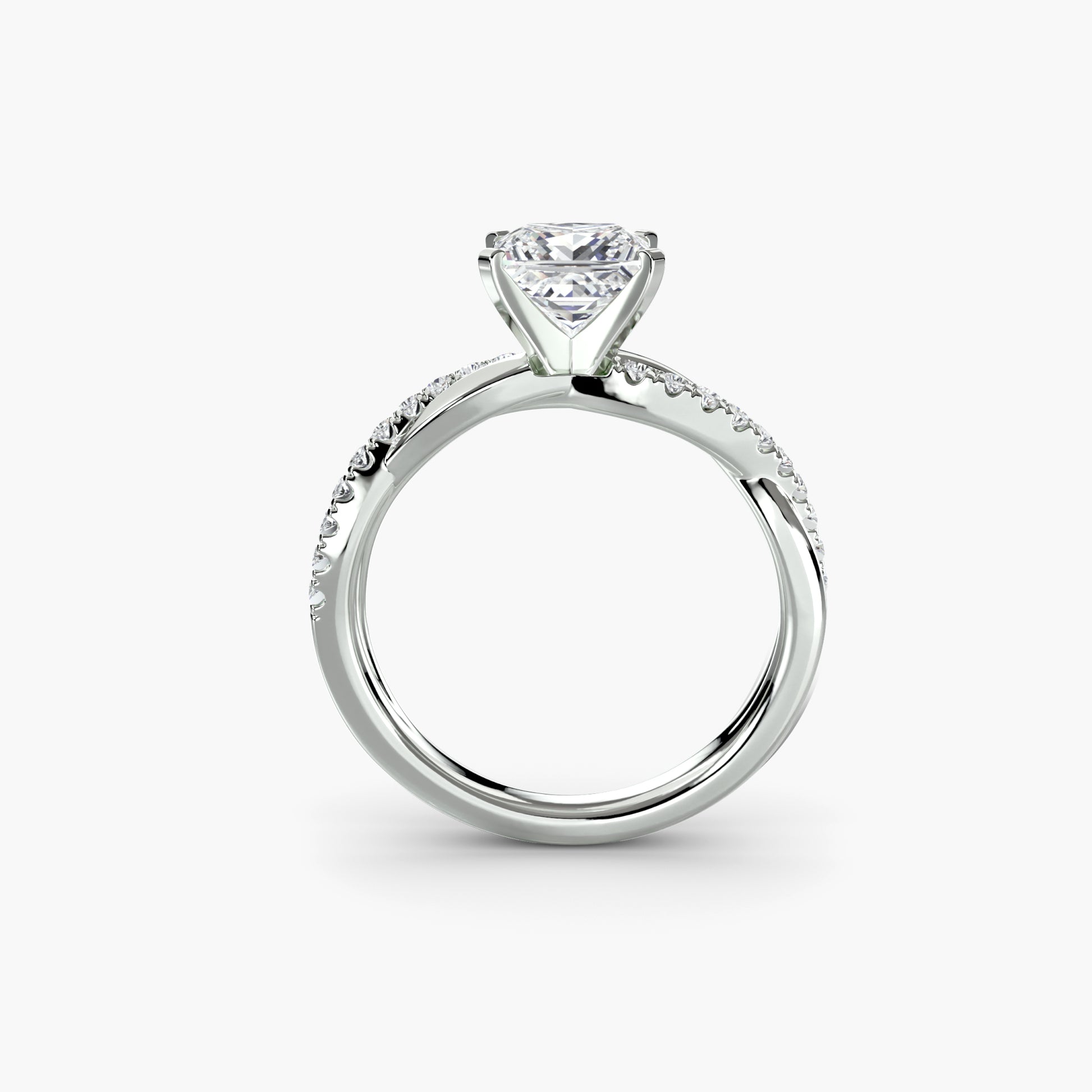 The Emerald cut diamond set band Ring