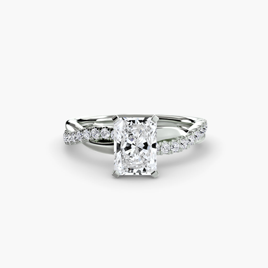 The Emerald cut diamond set band Ring