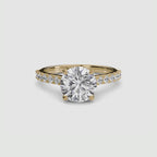 Adelina Solitaire Diamond Ring with Side Stones