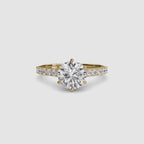 Caterina Solitaire Diamond Ring with Side Stones
