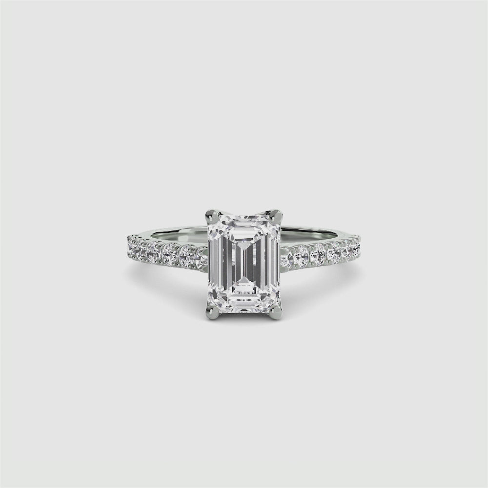 Gabriella Solitaire Diamond Ring with Side Stones