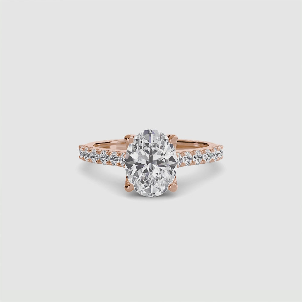 Gabriella Solitaire Diamond Ring with Side Stones