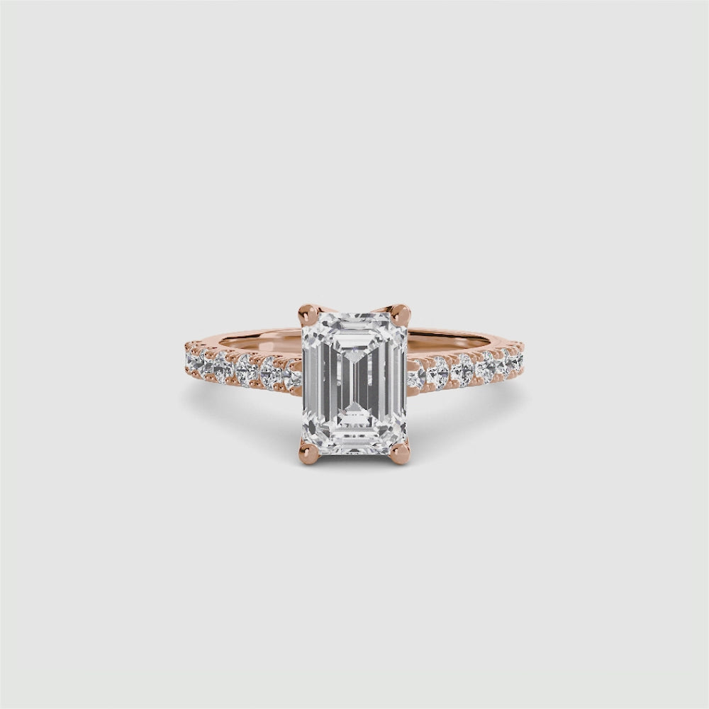 Gabriella Solitaire Diamond Ring with Side Stones