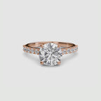 Adelina Solitaire Diamond Ring with Side Stones