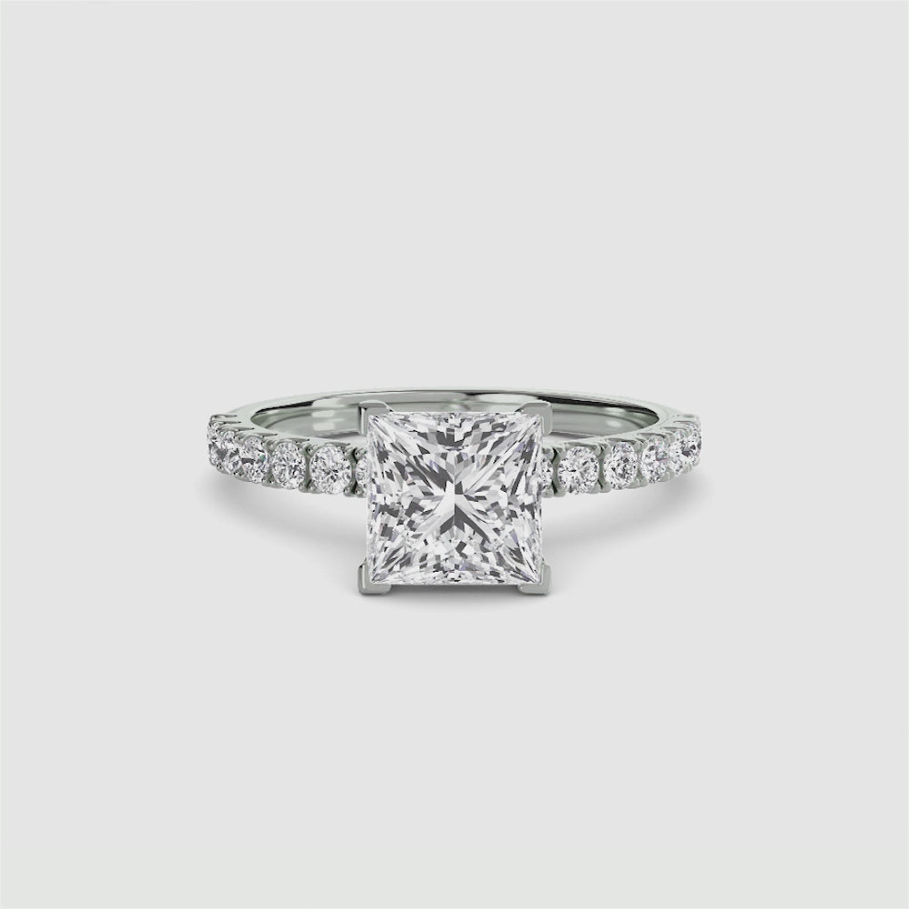 Emilia Solitaire Diamond Ring with Side Stones