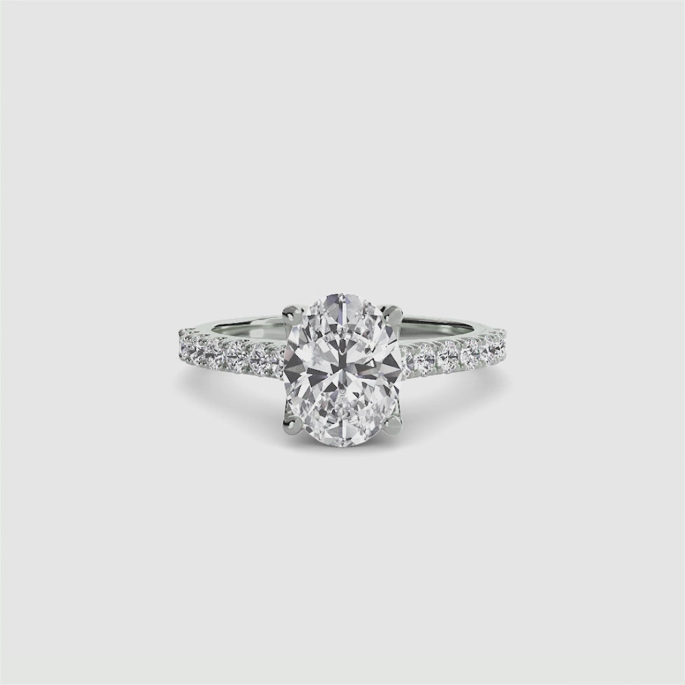 Gabriella Solitaire Diamond Ring with Side Stones