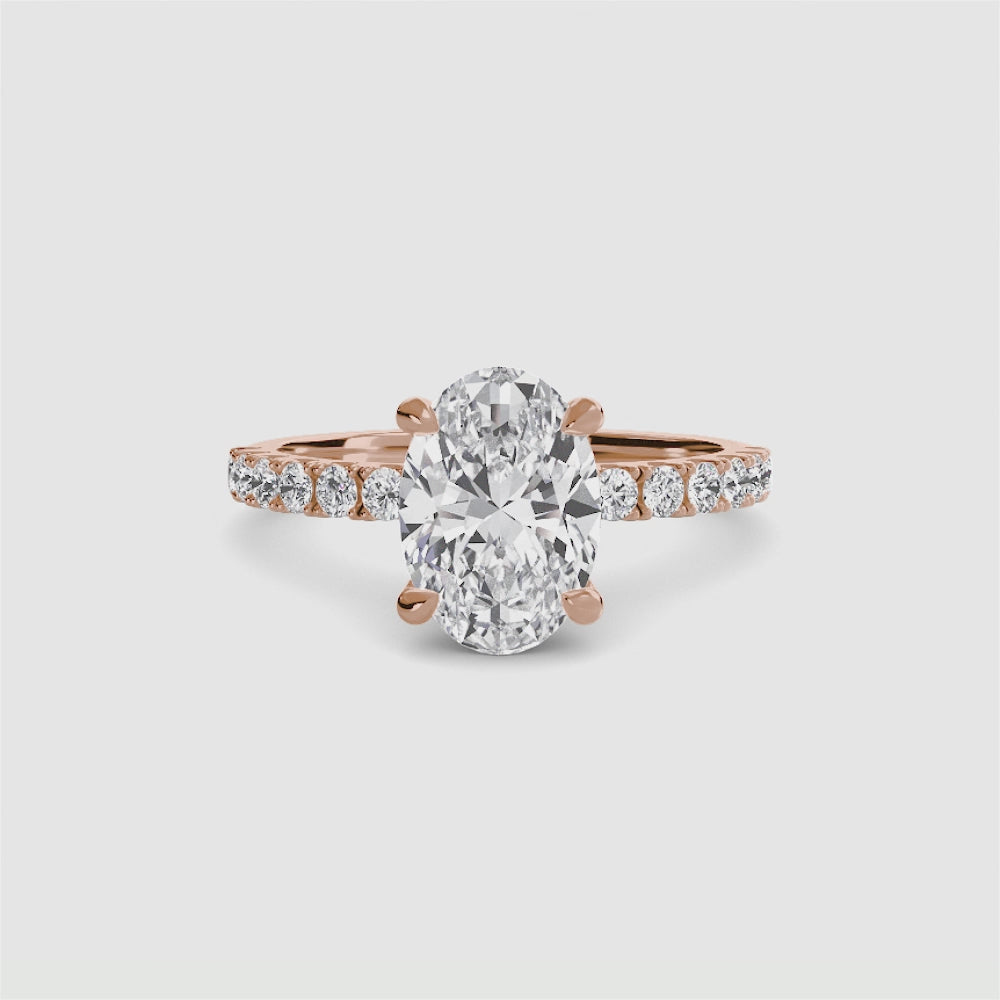 Jacqueline Solitaire Diamond Ring with Side Stones