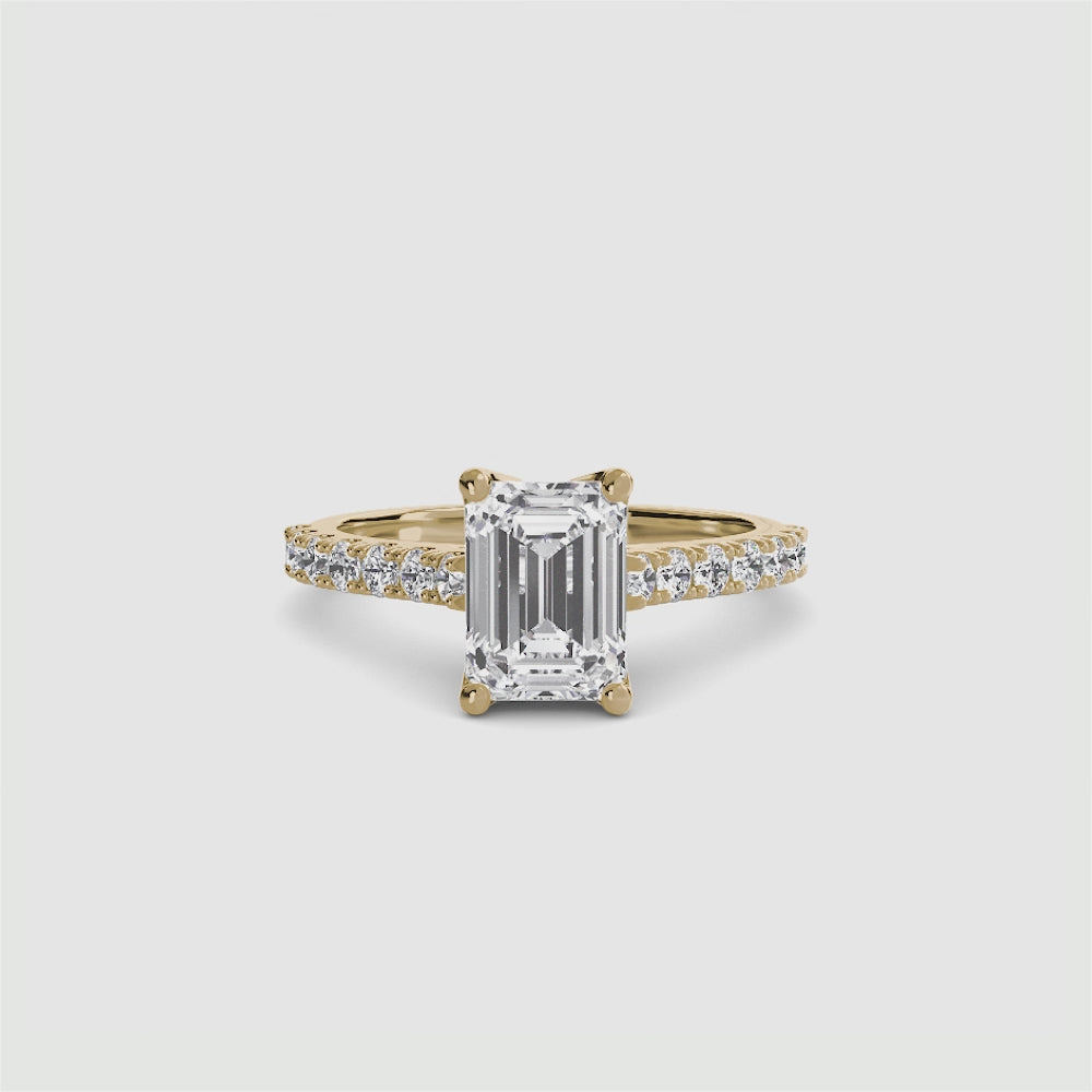Gabriella Solitaire Diamond Ring with Side Stones