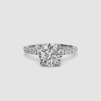 Jacqueline Solitaire Diamond Ring with Side Stones