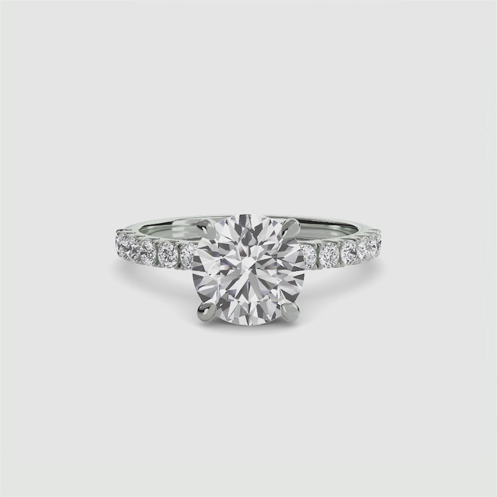 Jacqueline Solitaire Diamond Ring with Side Stones