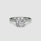 Adelina Solitaire Diamond Ring with Side Stones