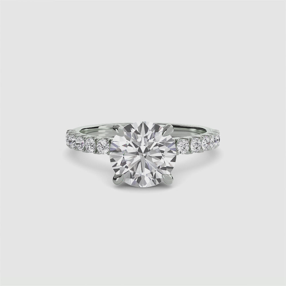 Emilia Solitaire Diamond Ring with Side Stones