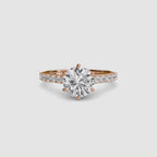 Caterina Solitaire Diamond Ring with Side Stones