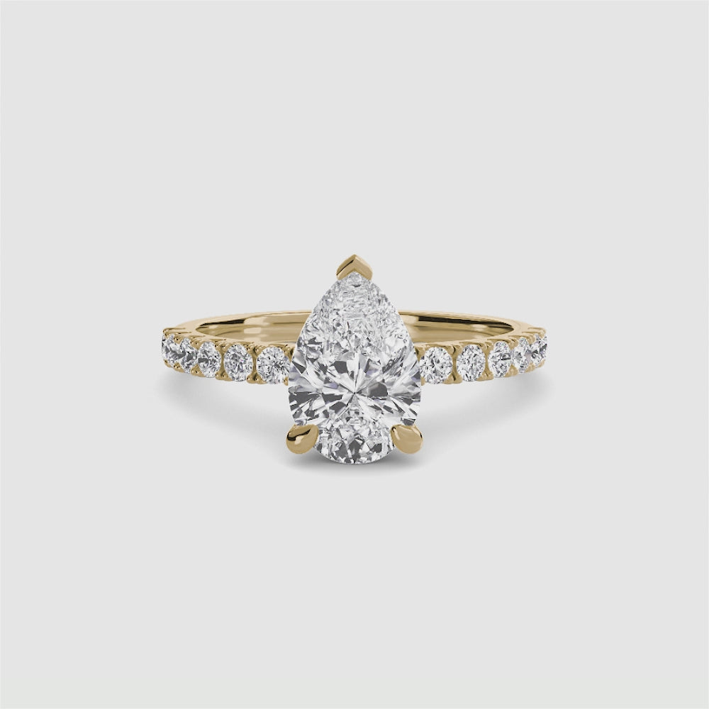 Jacqueline Solitaire Diamond Ring with Side Stones