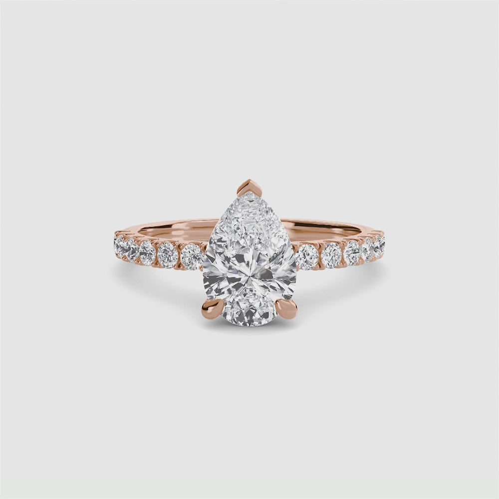 Jacqueline Solitaire Diamond Ring with Side Stones